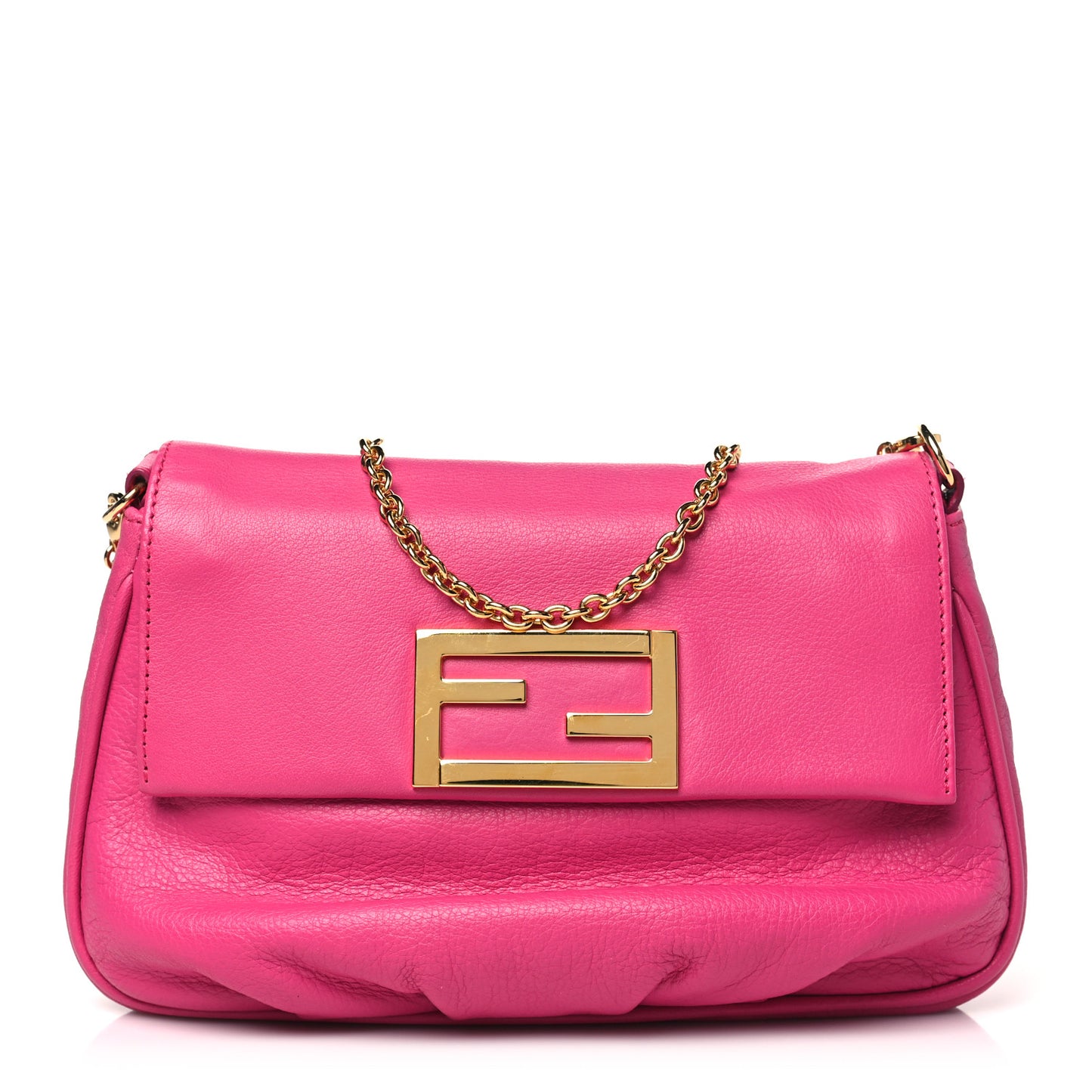 Vitello Flamingo Fendista Pouchette Crossbody Lampone