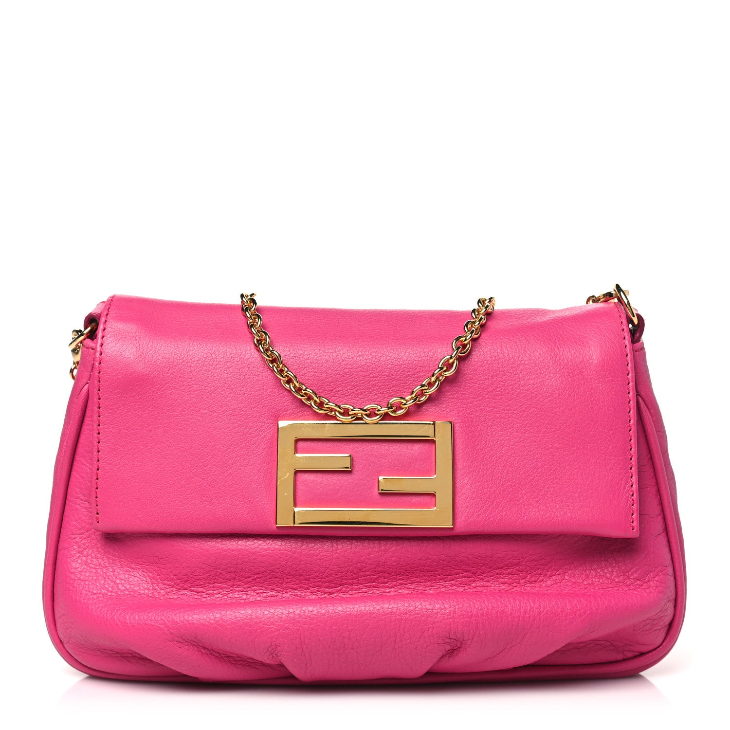 Fendi Vitello Flamingo Fendista Pouchette Crossbody Lampone 1 of 10