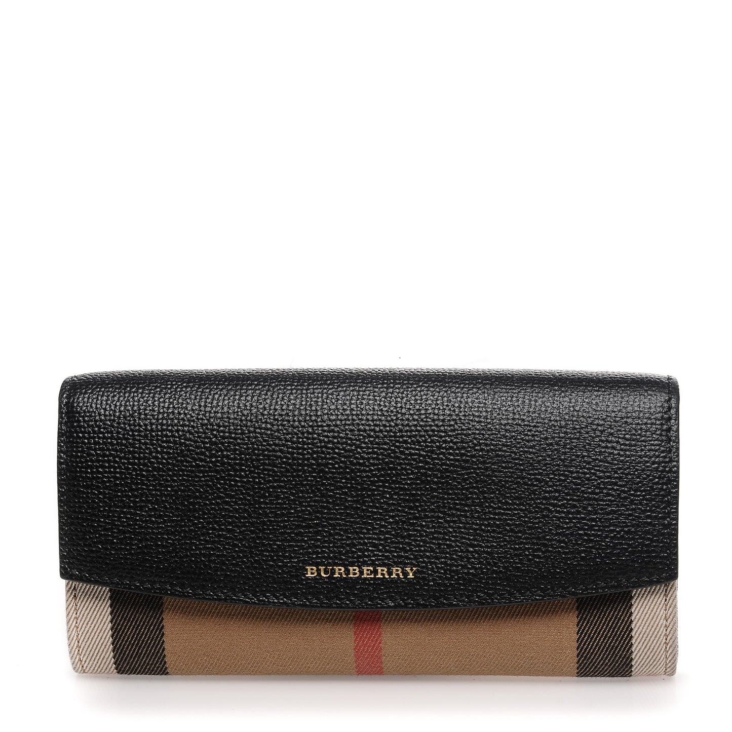 Grainy Calfskin House Check Henley Wallet On Chain Black