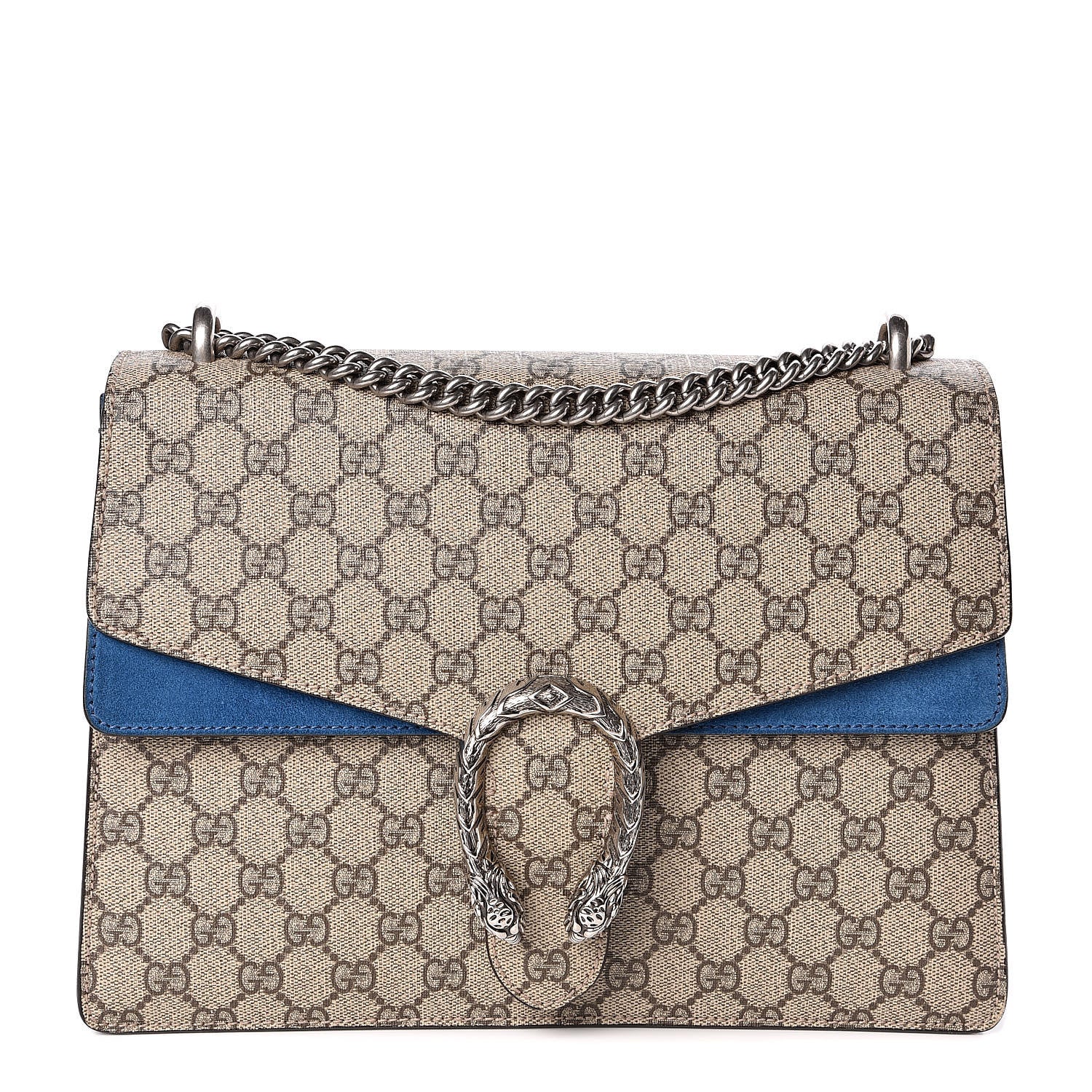 Gucci GG Supreme Monogram Medium Dionysus Shoulder Bag Blue 1 of 11