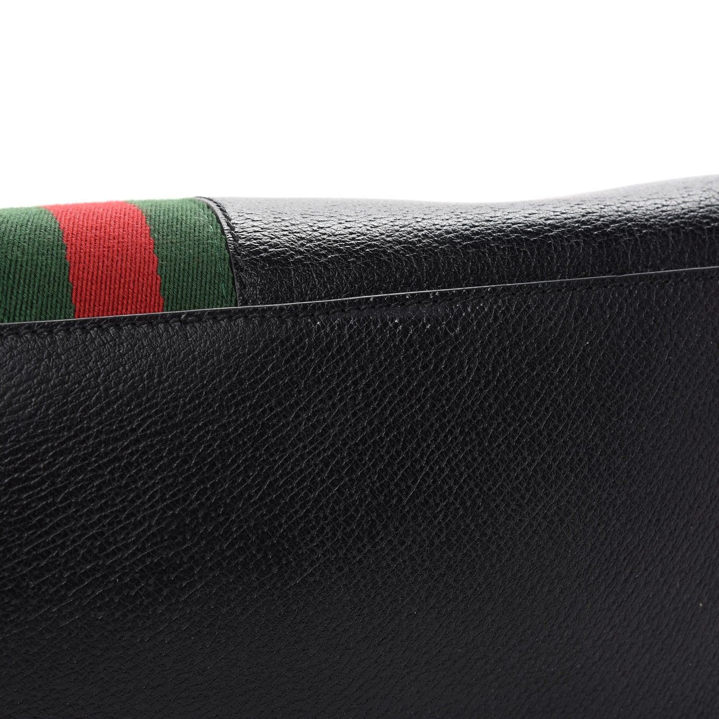 Textured Calfskin Web Medium Ophidia Shopping Tote Black
