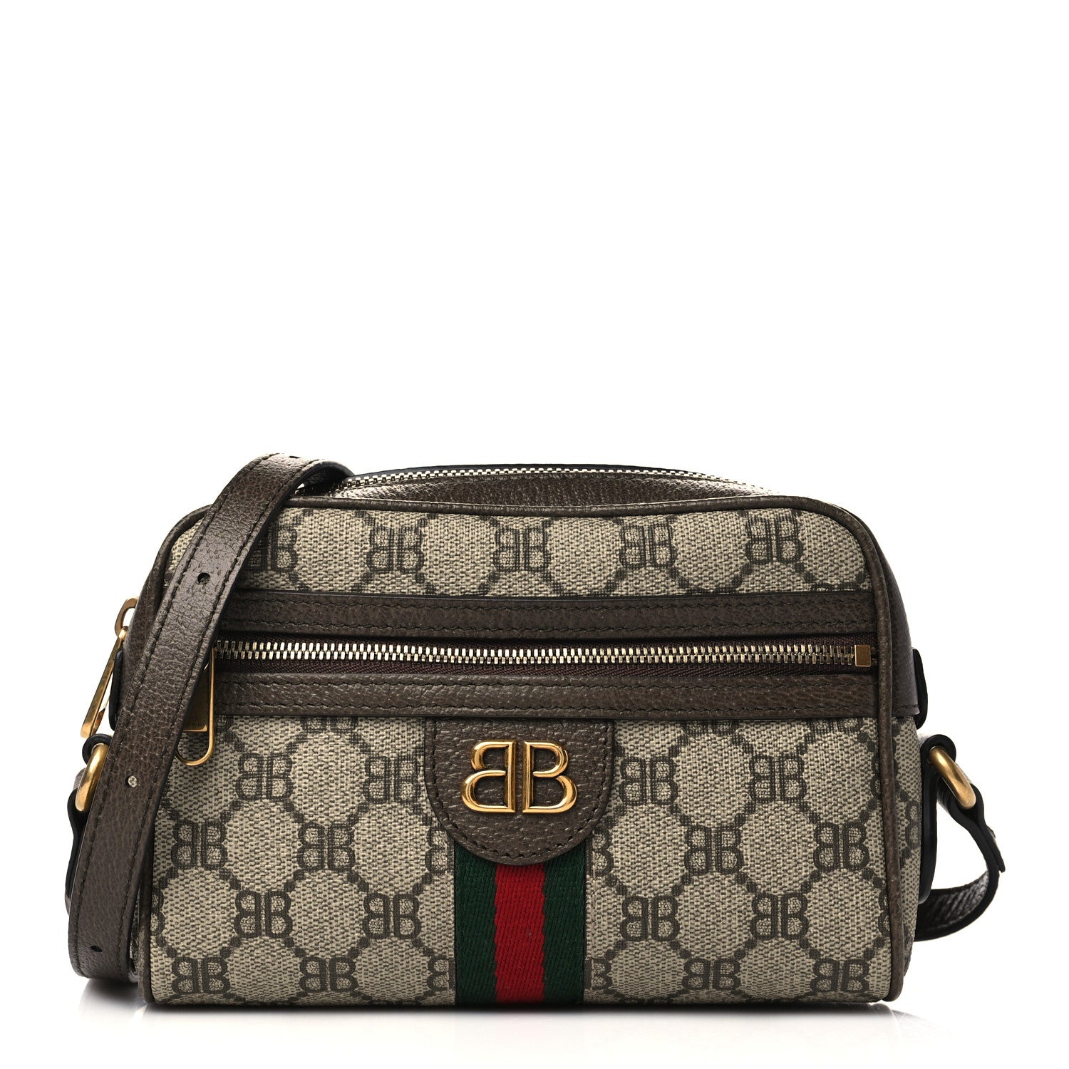 Gucci X BALENCIAGA BB Supreme Monogram Web Mini Ophidia Shoulder Bag Beige New Acero 1 of 6