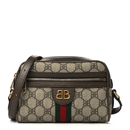 Gucci X BALENCIAGA BB Supreme Monogram Web Mini Ophidia Shoulder Bag Beige New Acero 1 of 6