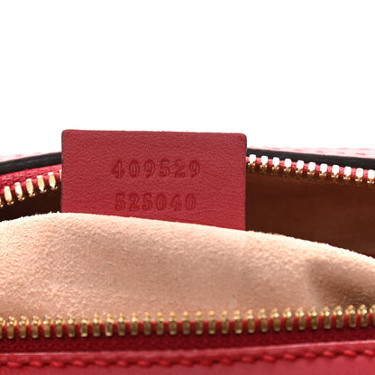 Gucci GG Supreme Monogram Kingsnake Heart Embroidered Small Boston Red 7 of 10