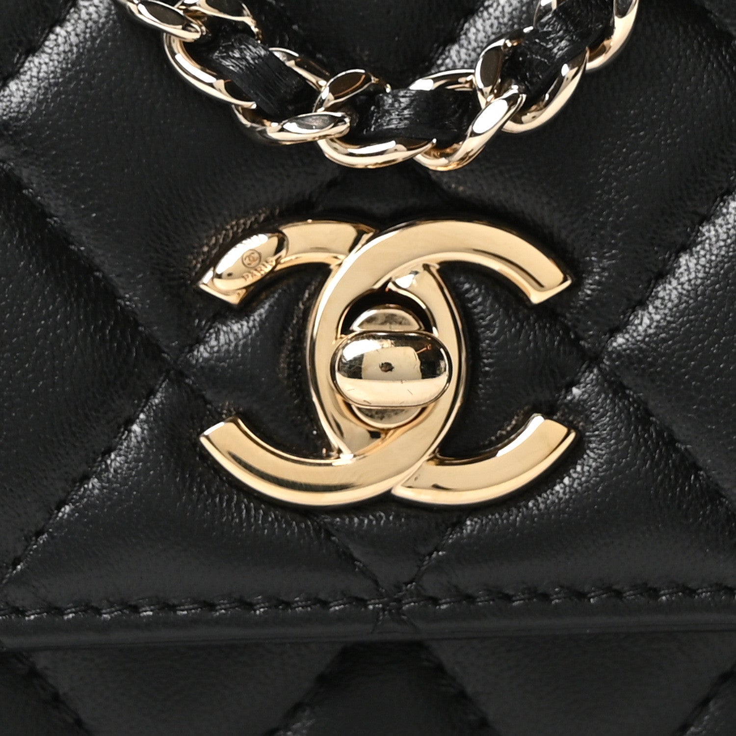 Chanel Lambskin Quilted Trendy CC Dual Handle Clutch With Chain Black 8 of 11