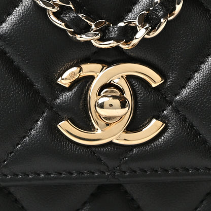 Chanel Lambskin Quilted Trendy CC Dual Handle Clutch With Chain Black 8 of 11