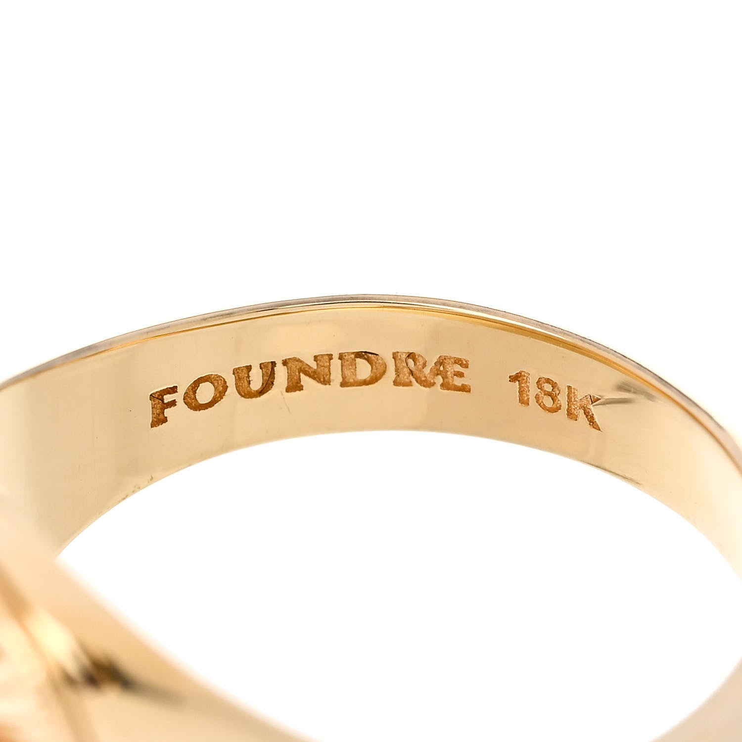 Foundrae 18K Yellow Gold Diamond Balance Classic Signet Ring 55 7.25 4 of 5