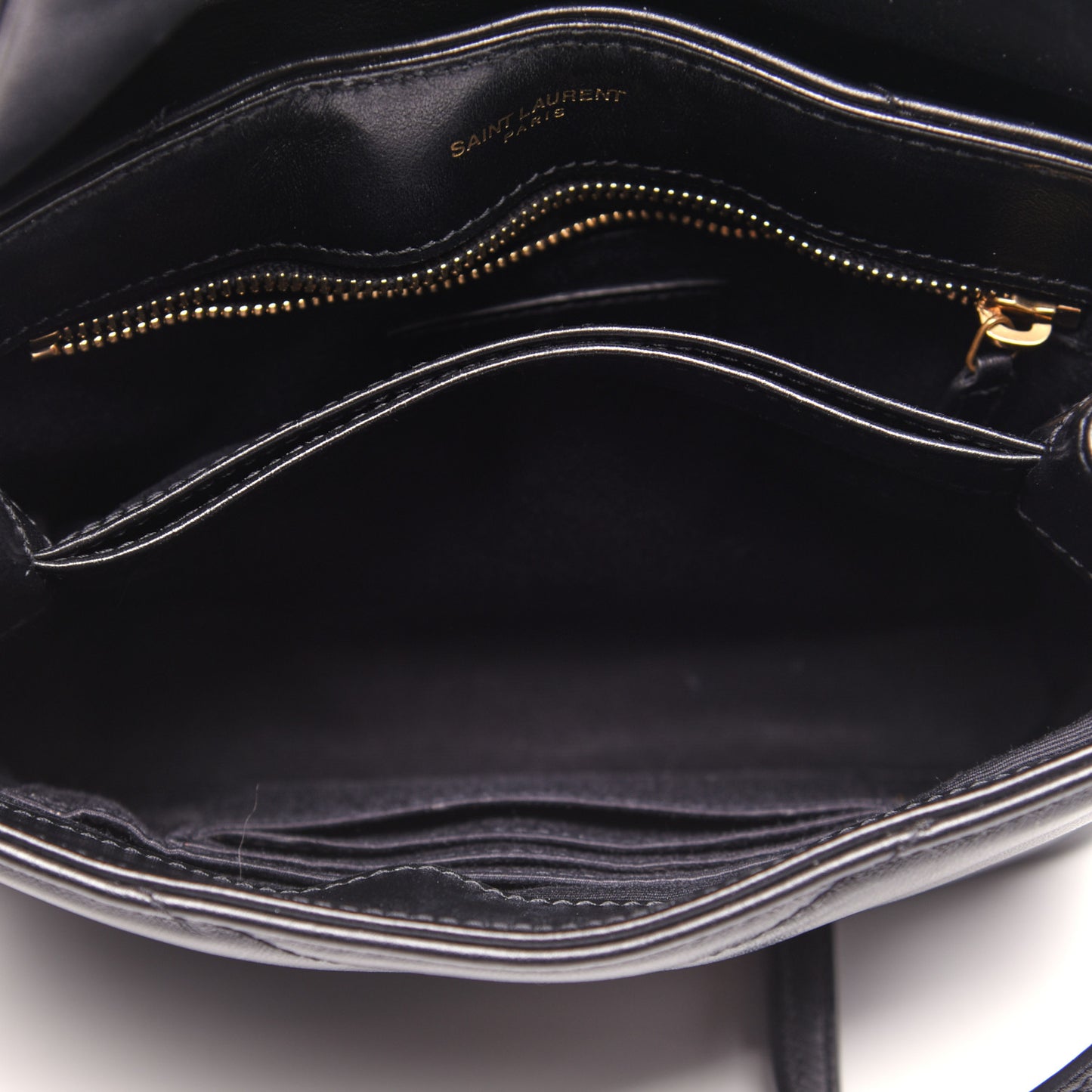 Calfskin Y Quilted Monogram Toy Loulou Crossbody Bag Black