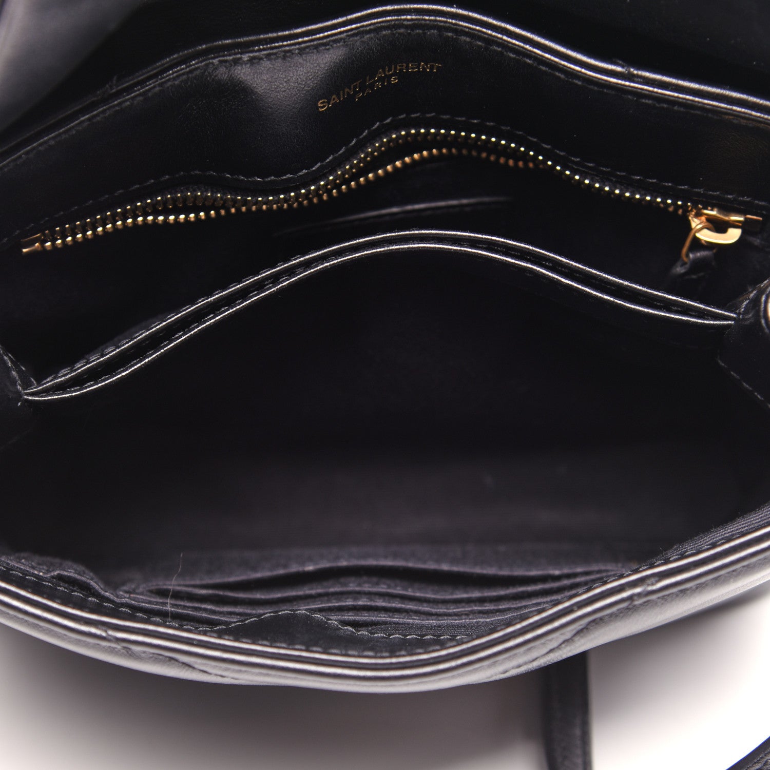 Saint Laurent Calfskin Y Quilted Monogram Toy Loulou Crossbody Bag Black 5 of 12