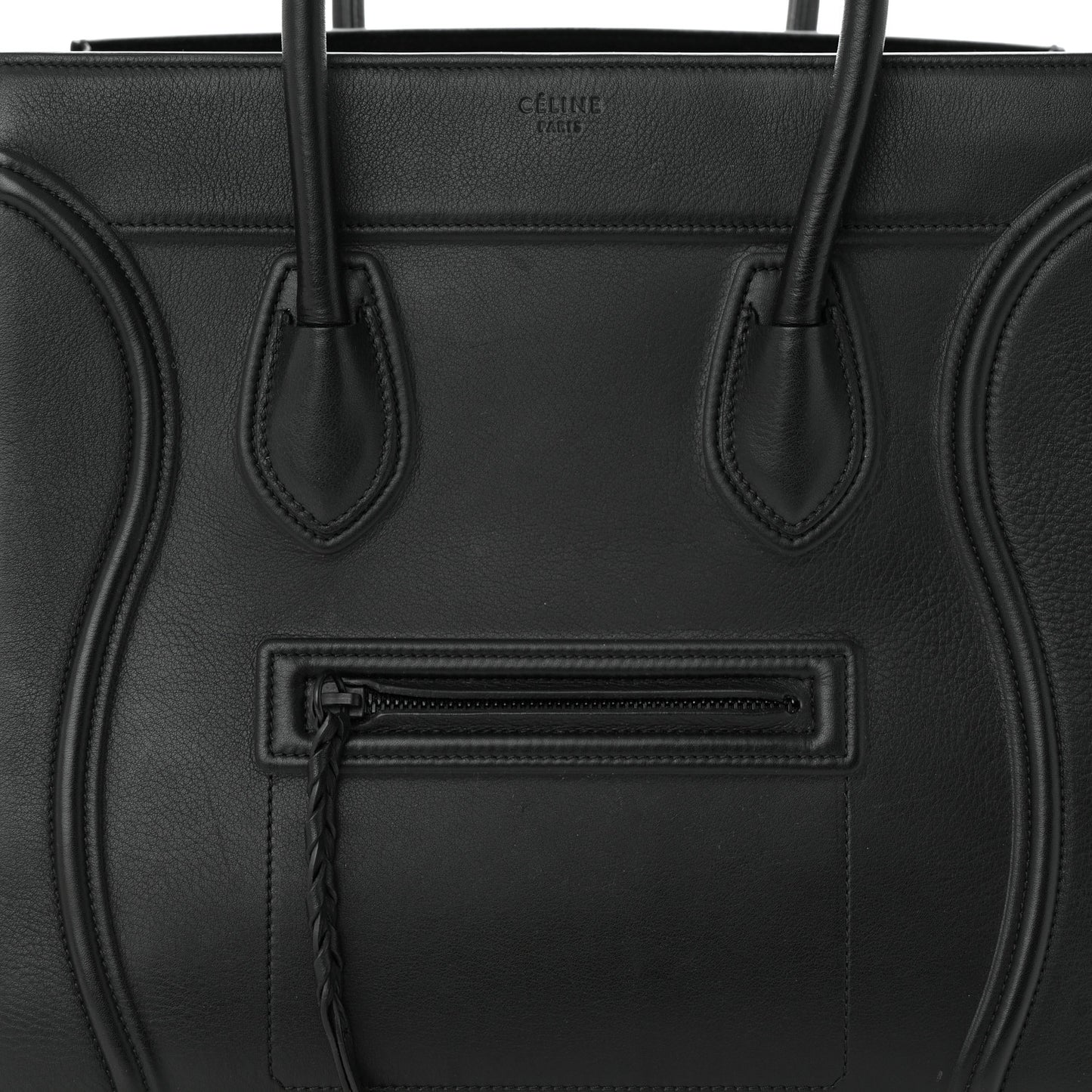 Smooth Calfskin Medium Phantom Luggage Black