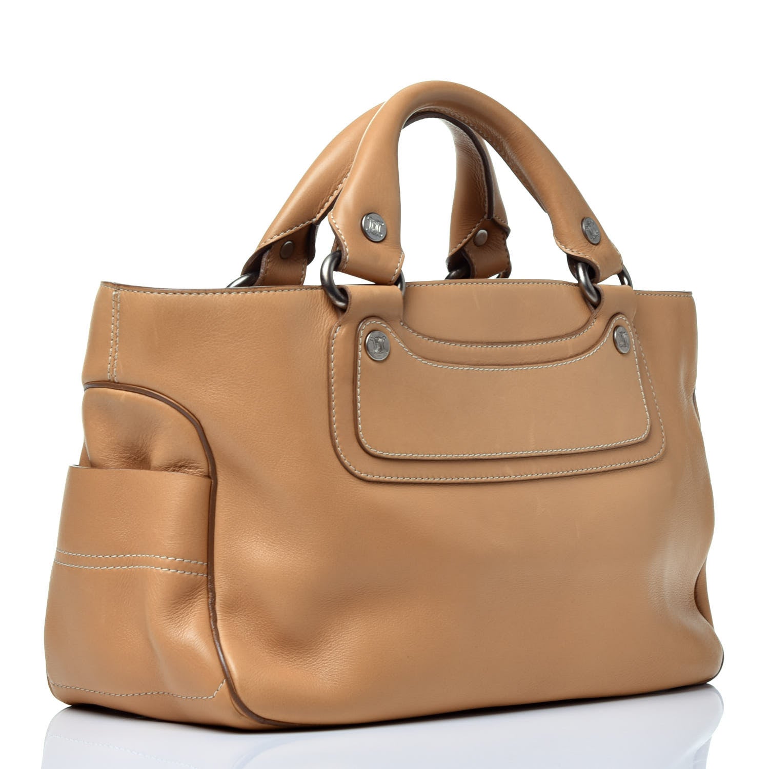 Celine Calfskin Boogie Satchel Beige 3 of 11
