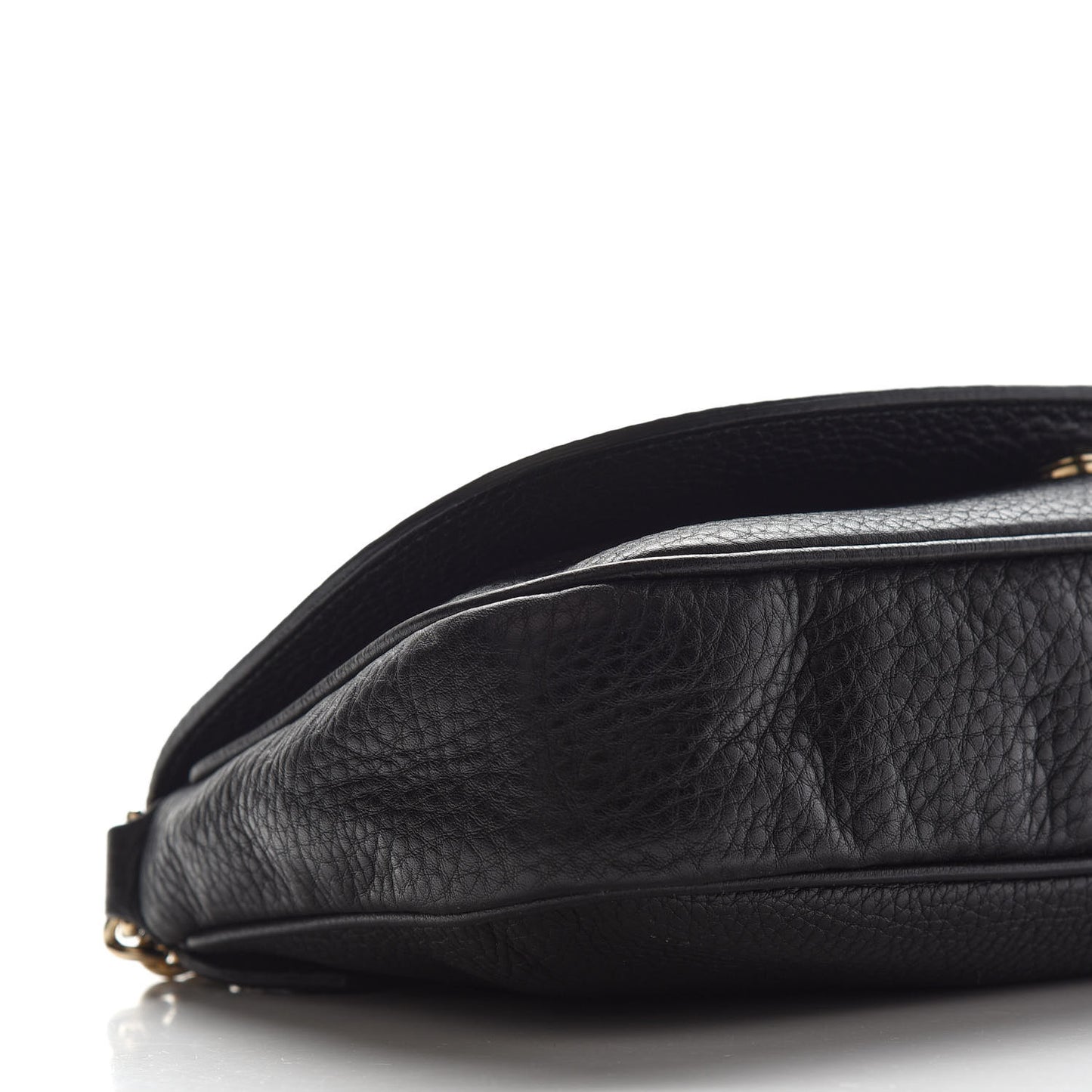 Pebbled Calfskin Medium Soho Flap Crossbody Black