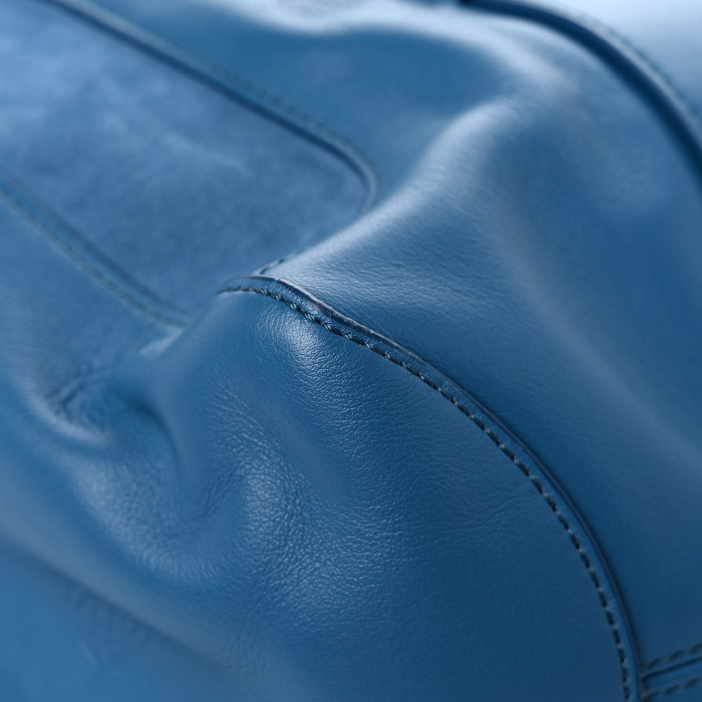 Smooth Calfskin Rose Embroidered Tao Zipped Tote Blue
