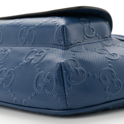 Gucci Calfskin GG Tennis Embossed Pocket Belt Bag 90 Intense Metal Blue 10 of 10