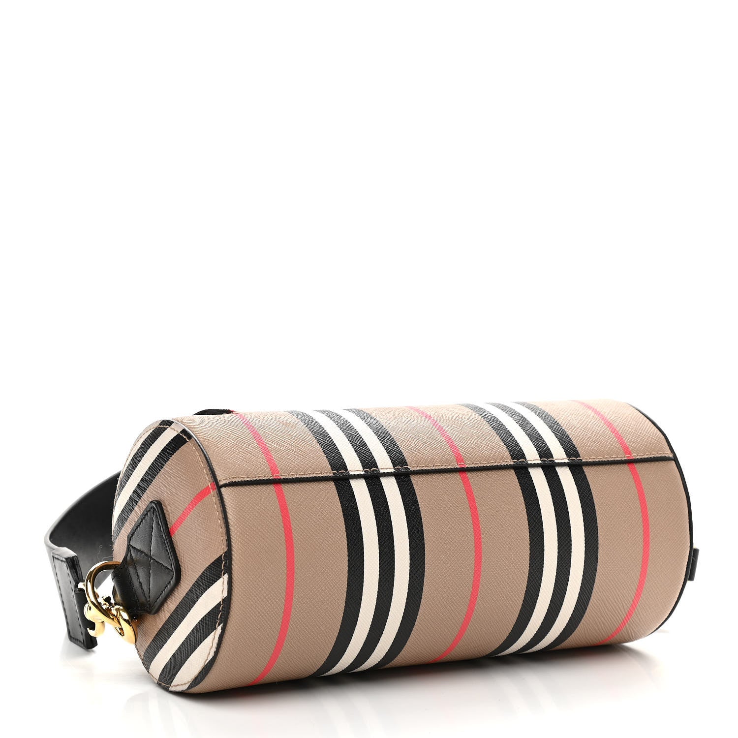 Burberry E-Canvas Calfskin Stripe Icon Barrel Bag Archive Beige 4 of 9