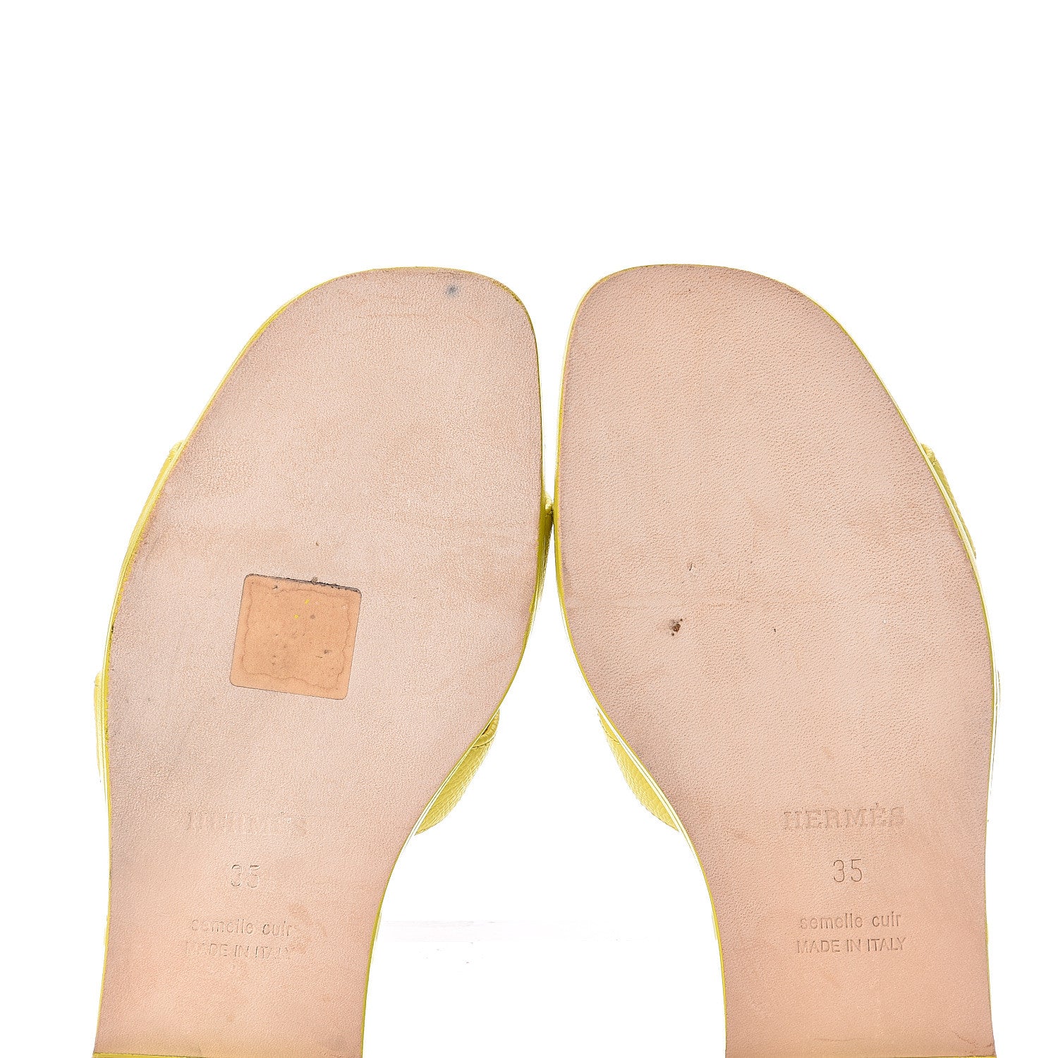 Hermes Epsom Oran Sandals 35 Jaune Pollen 8 of 11