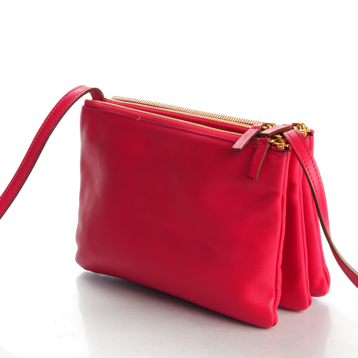 Celine Lambskin Small Trio Crossbody Bag Fuchsia 6 of 9