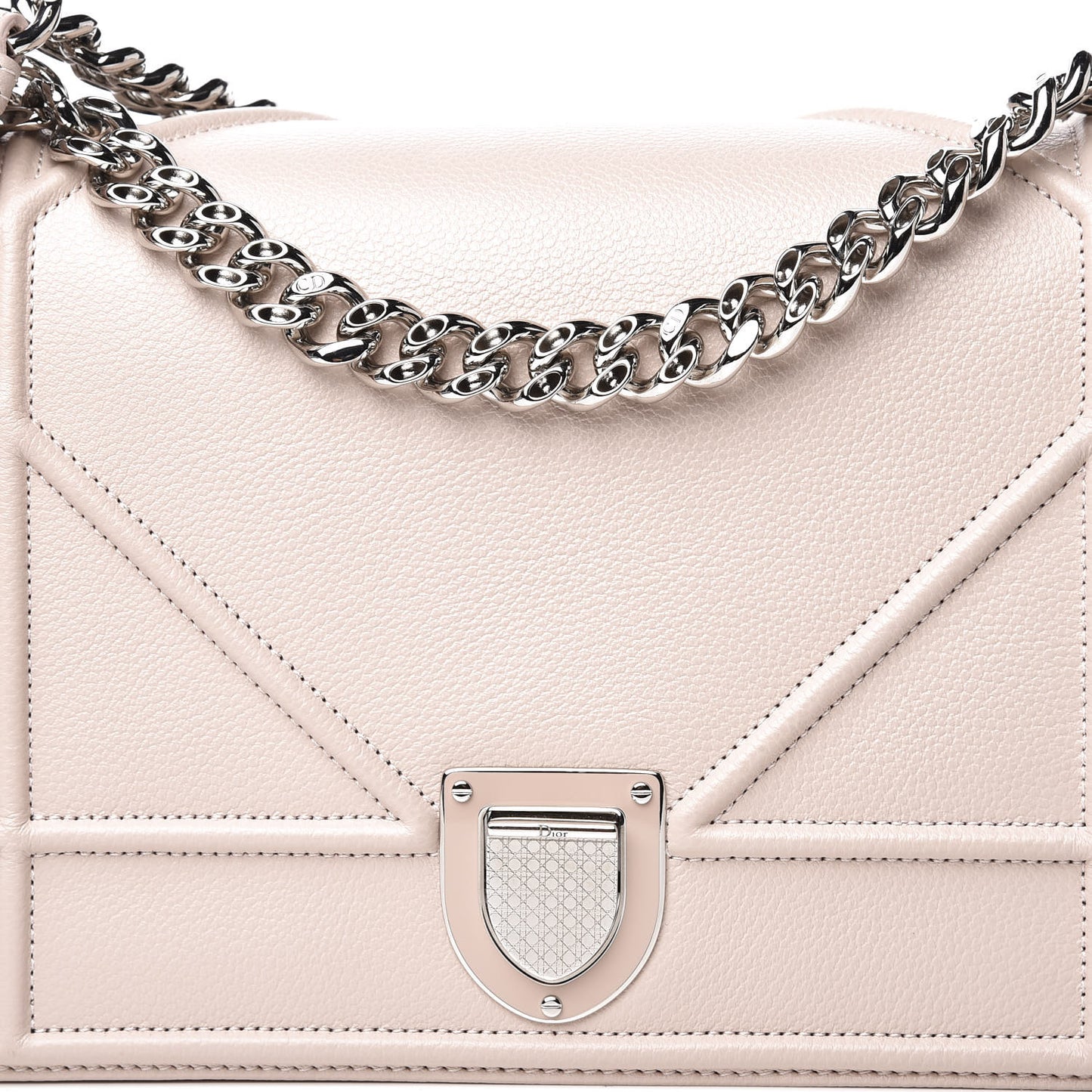 Grained Calfskin Cannage Medium Diorama Flap Bag Rose Poudre