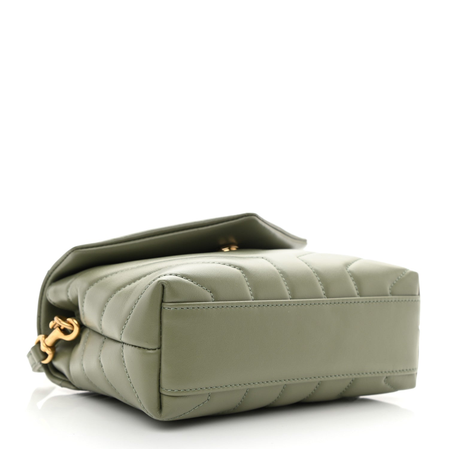 Saint Laurent Calfskin Y Quilted Monogram Toy Loulou Crossbody Bag Light Sage 4 of 10