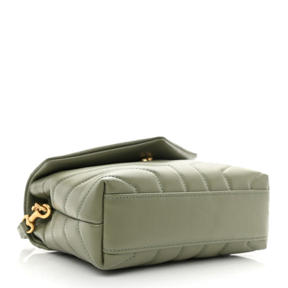 Saint Laurent Calfskin Y Quilted Monogram Toy Loulou Crossbody Bag Light Sage 4 of 10