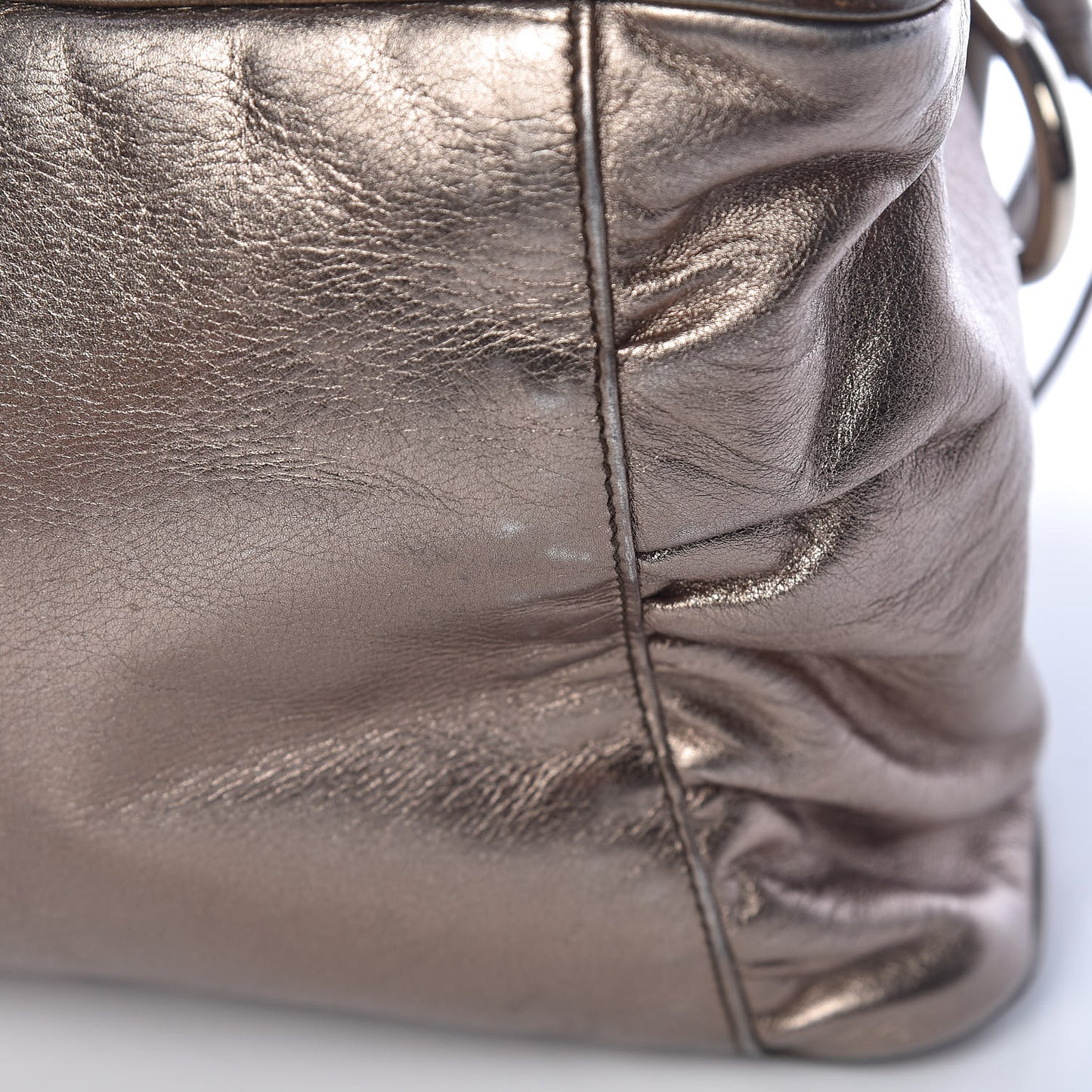 Metallic Calfskin Medium Hysteria Top Handle Bag Gold