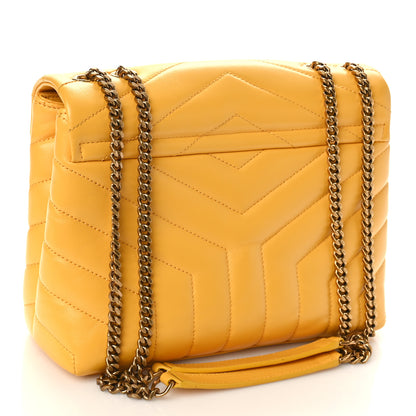 Saint Laurent Calfskin Y Quilted Monogram Small Loulou Chain Satchel Cheddar 2 of 8