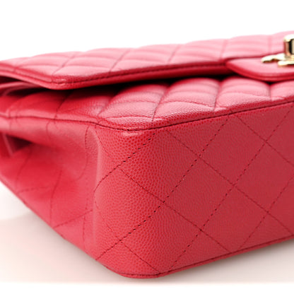 Chanel Caviar Quilted Medium Double Flap Dark Pink 9 of 10