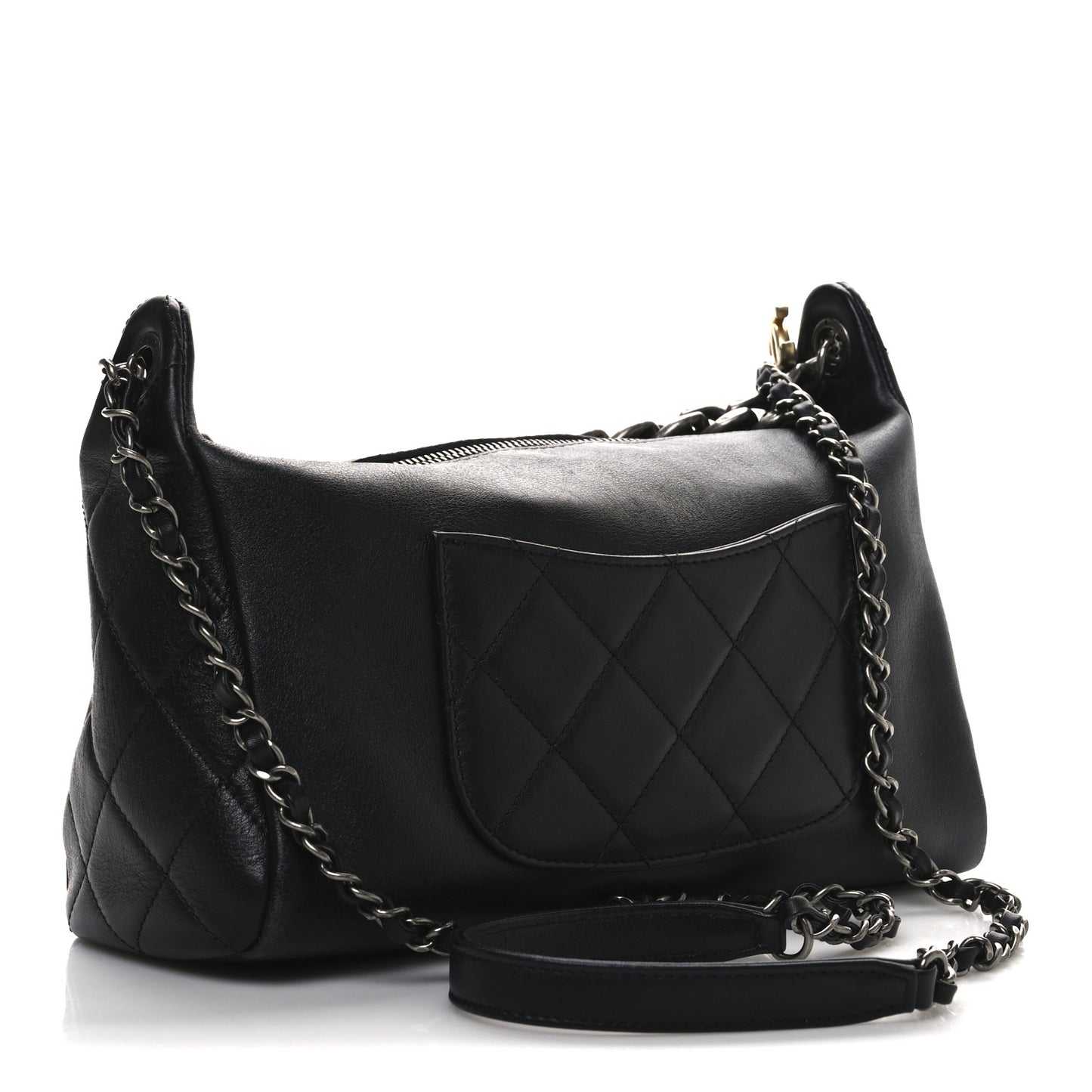 Calfskin Chain 20s Signature Hobo Black