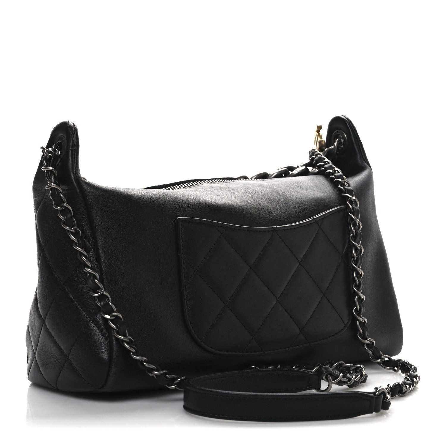 Chanel Calfskin Chain 20s Signature Hobo Black 3 of 12