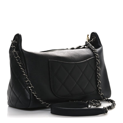 Chanel Calfskin Chain 20s Signature Hobo Black 3 of 12