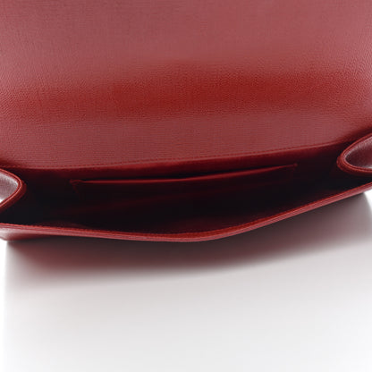 Saint Laurent Textured Calfskin Classic Y Ligne Clutch Red 5 of 13
