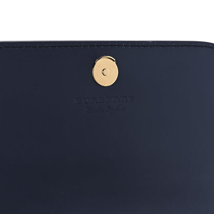 Burberry Grained Calfskin House Check Tartan Mix Hampshire Wallet On Chain Navy 6 of 9