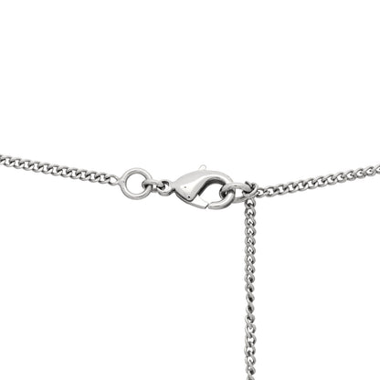 Chanel Baguette Crystal Pearl CC Lariat Necklace Silver 4 of 5