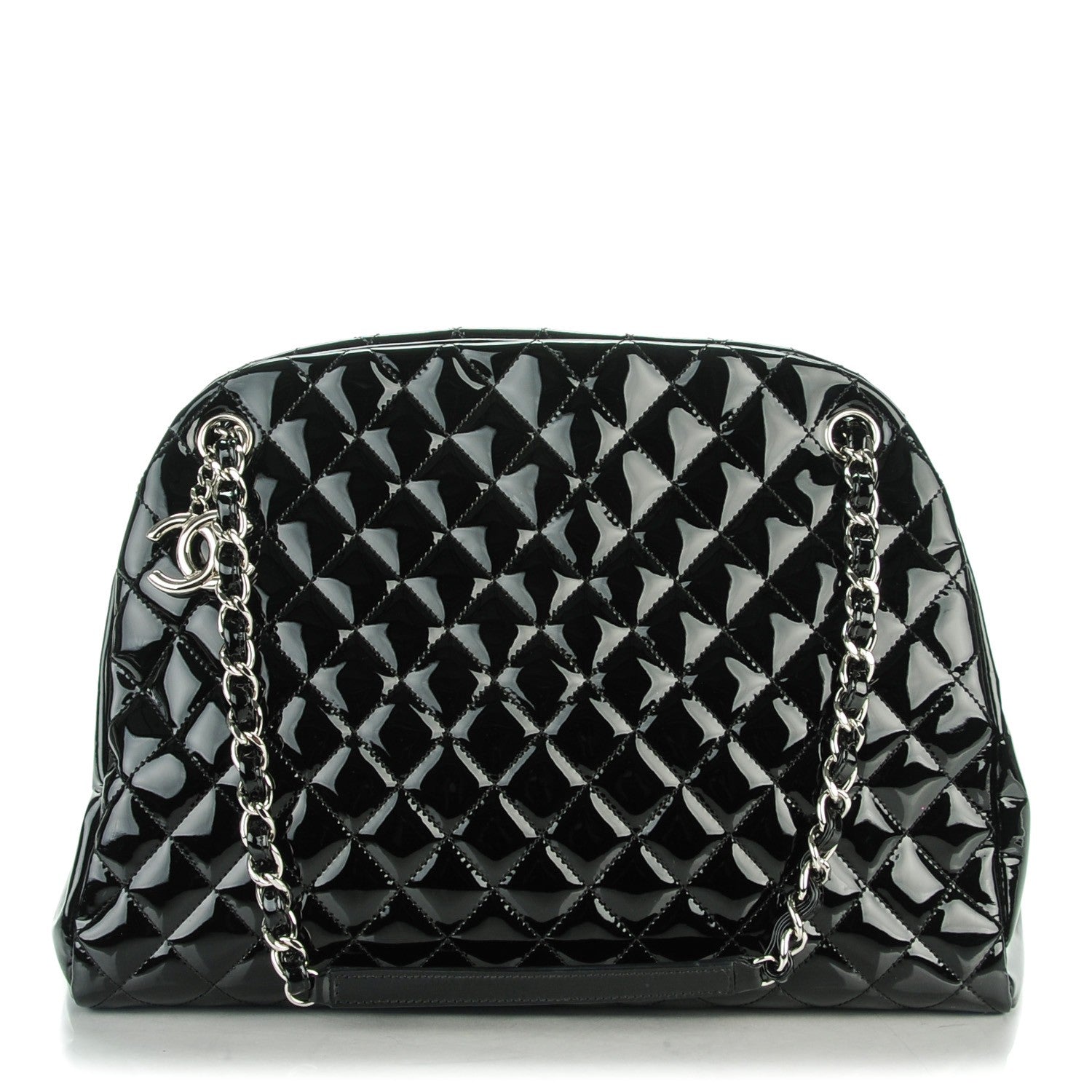 Chanel Patent Quilted Large Just Mademoiselle Bowling Bag Black 1 of 7