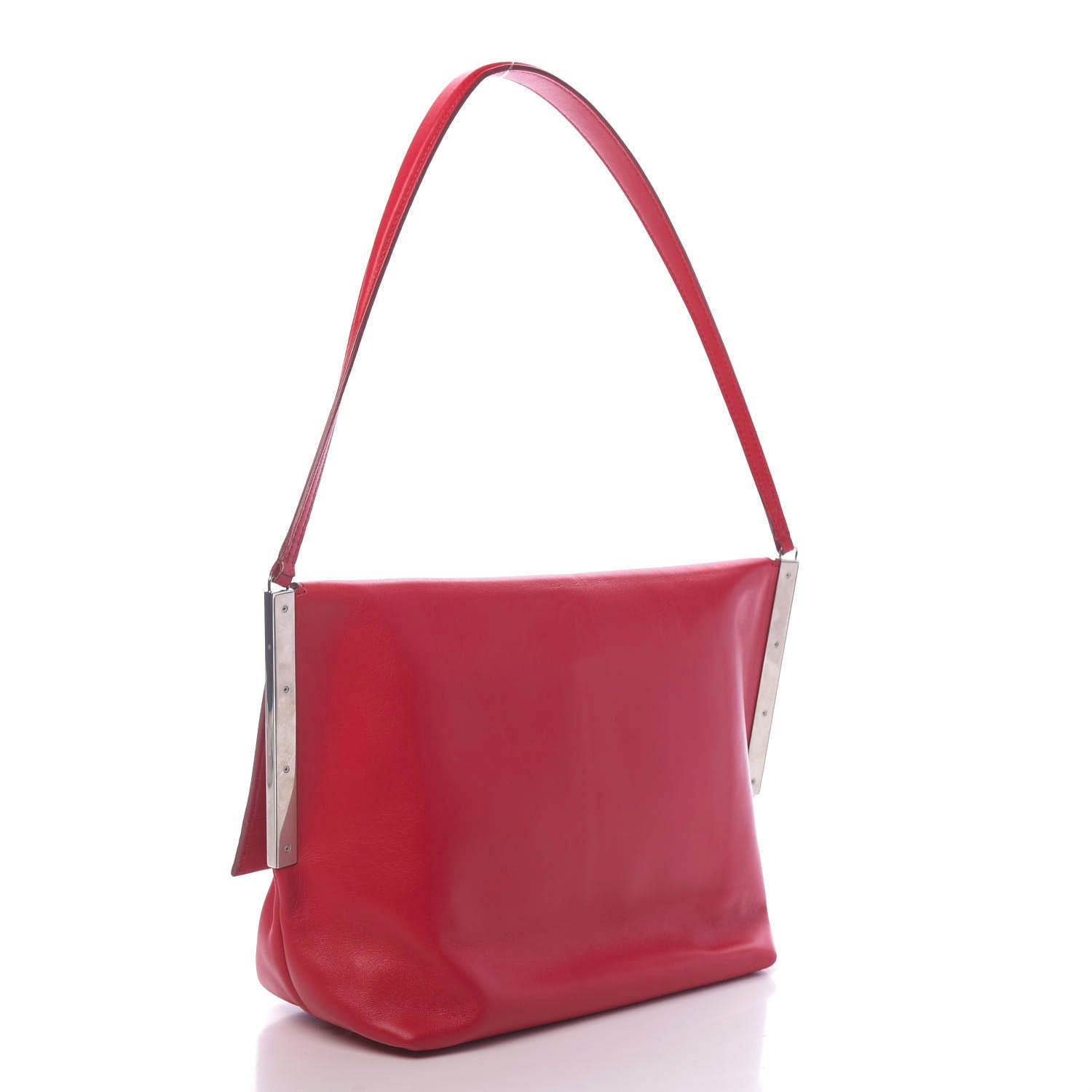 Celine Smooth Calfskin Flap Clasp Bag Bright Red 3 of 12