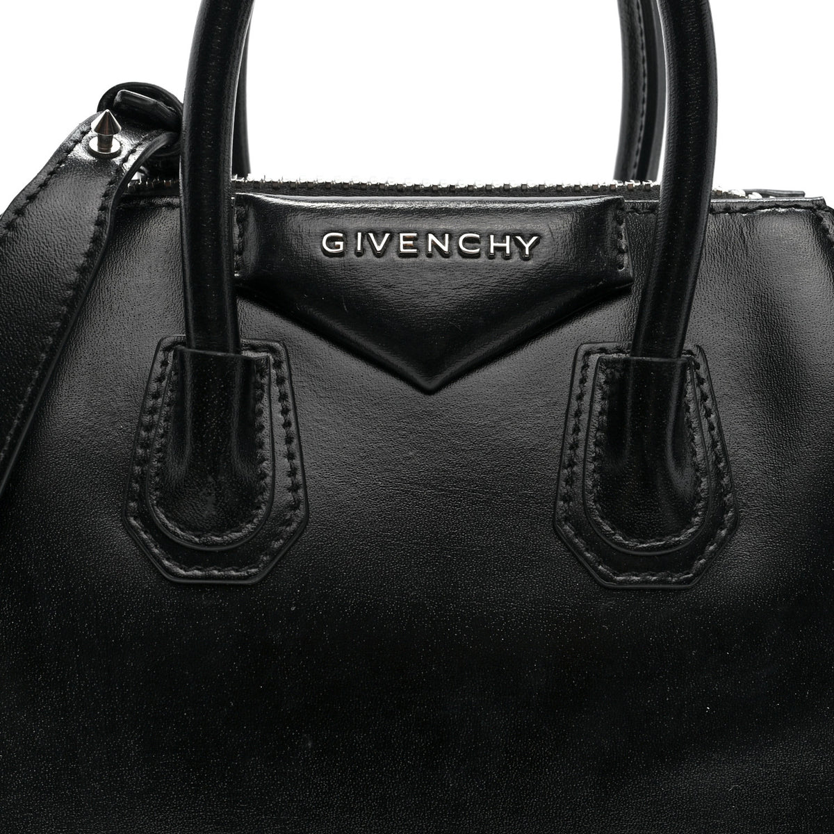 Shiny Lord Calfskin Mini Antigona Black