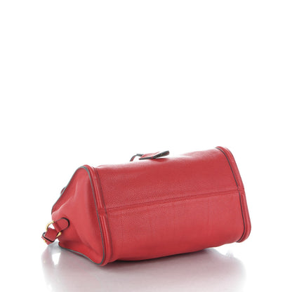 Alexander McQueen Pebbled Calfskin Small Skull Padlock Zip Around Tote Red 4 of 7