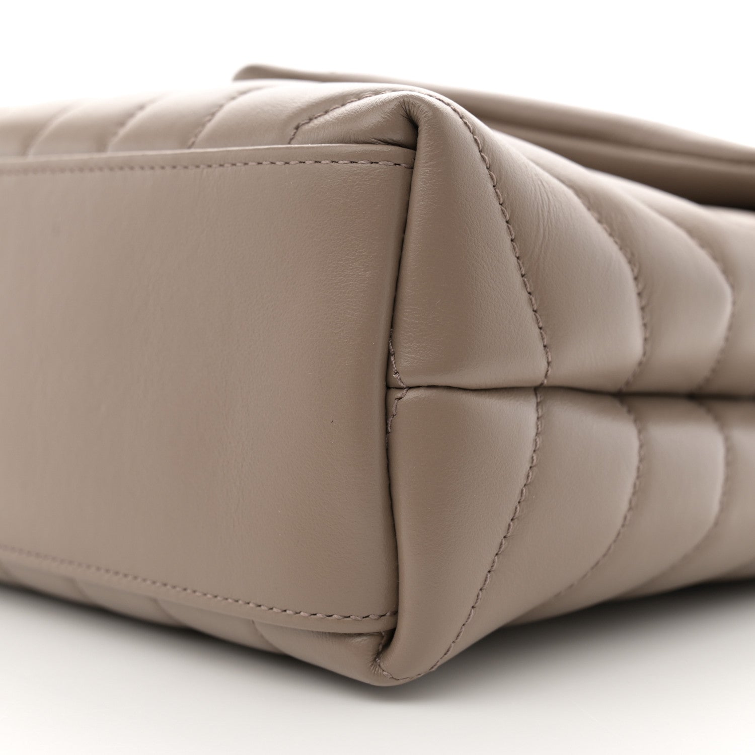 Saint Laurent Calfskin Y Quilted Monogram Small Loulou Chain Satchel Taupe 10 of 12
