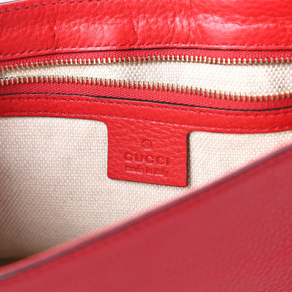 Gucci Pebbled Calfskin Medium Soho Flap Crossbody Tabasco Red 8 of 12
