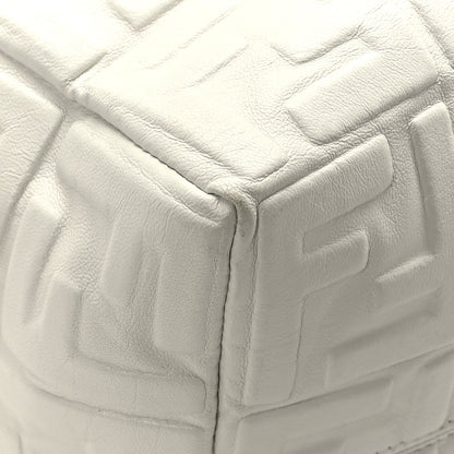 Fendi Nappa FF 1974 Embossed Small Boston White 8 of 11