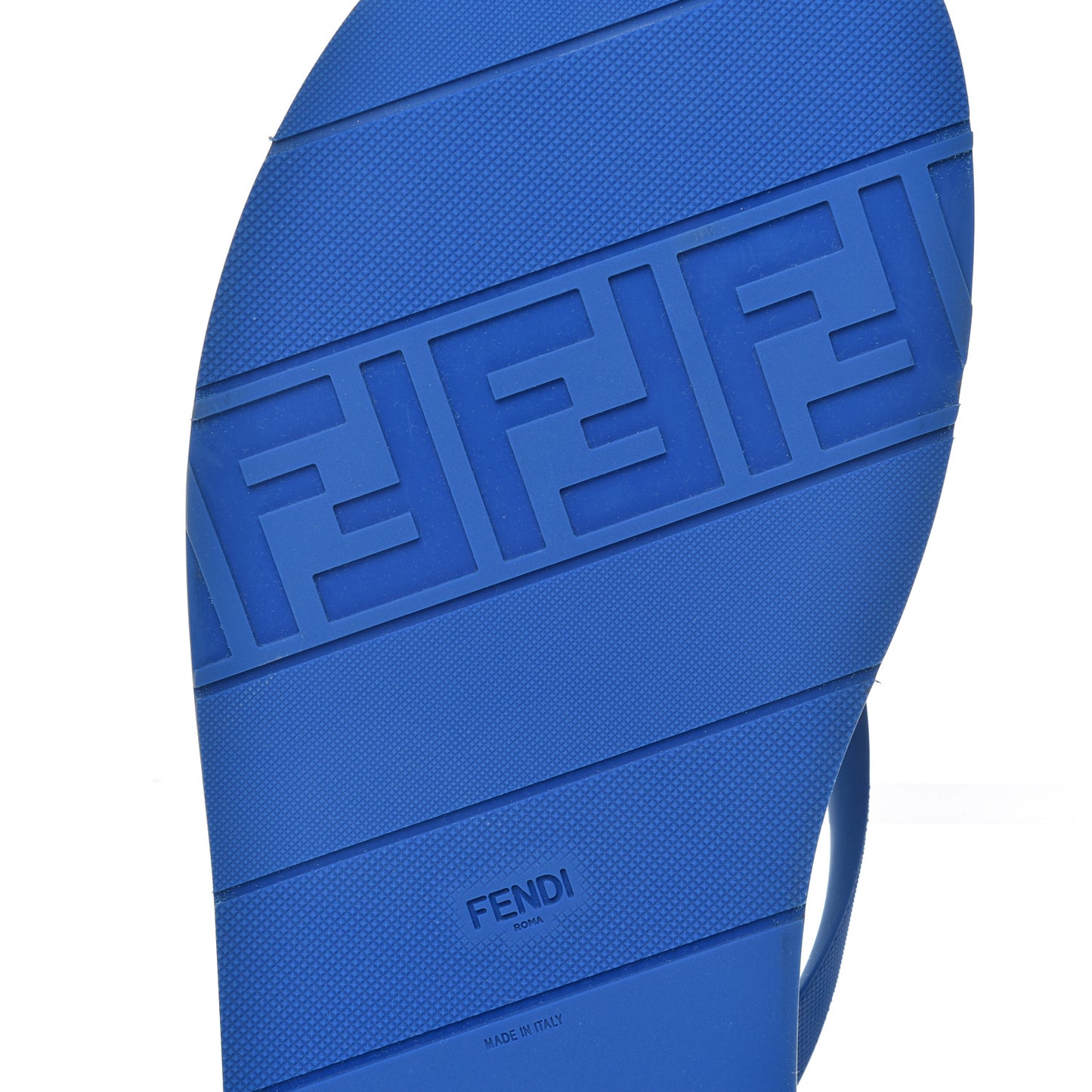 Rubber FF Mens Logo Thong Sandals 7 Black Blue