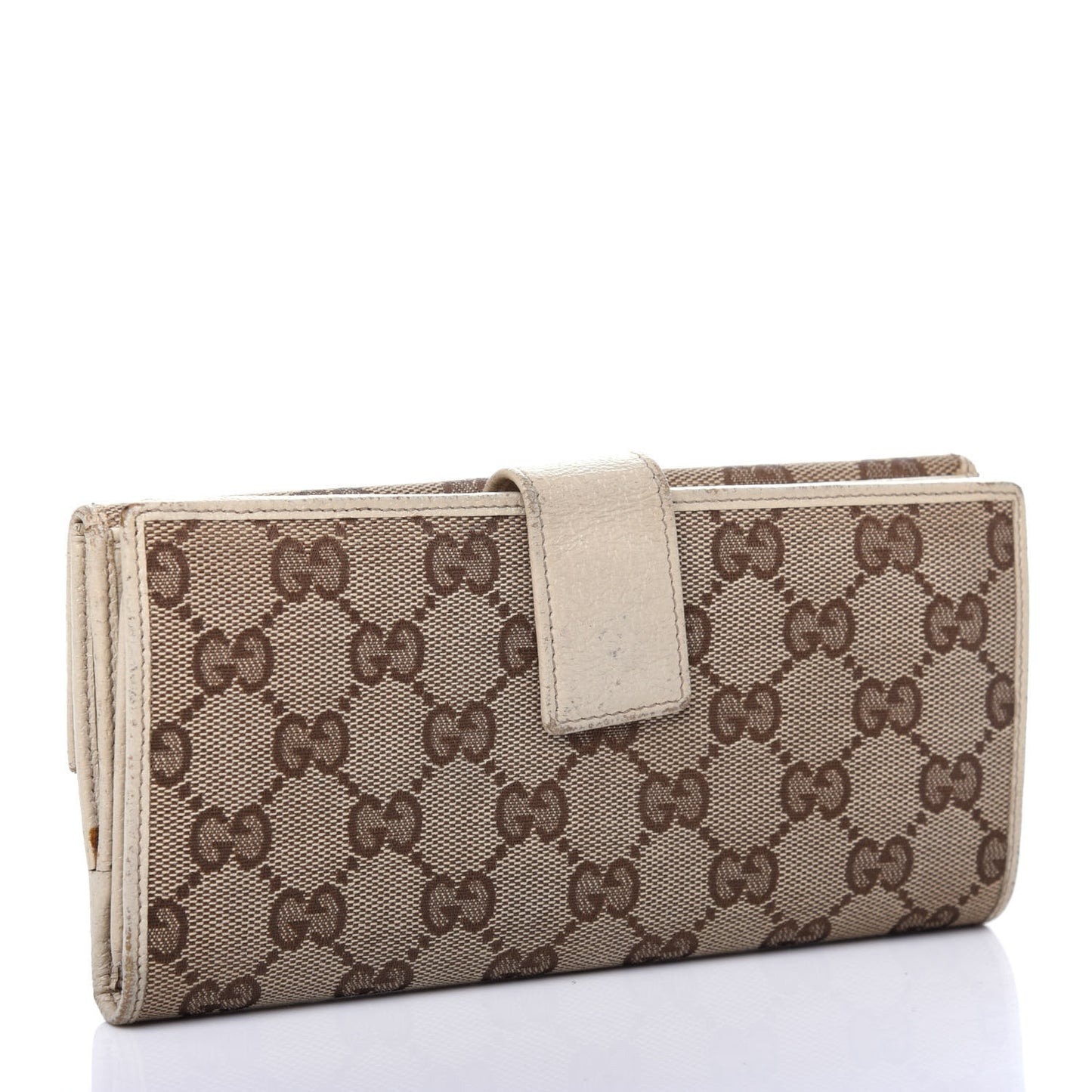 Monogram Metal Bar Continental Flap Wallet Off White