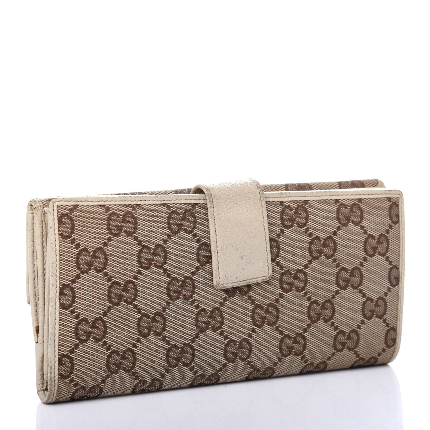 Gucci Monogram Metal Bar Continental Flap Wallet Off White 3 of 12