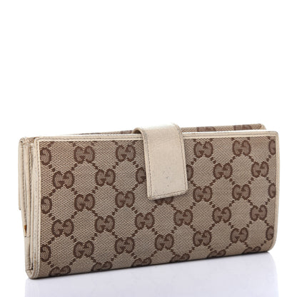 Gucci Monogram Metal Bar Continental Flap Wallet Off White 3 of 12