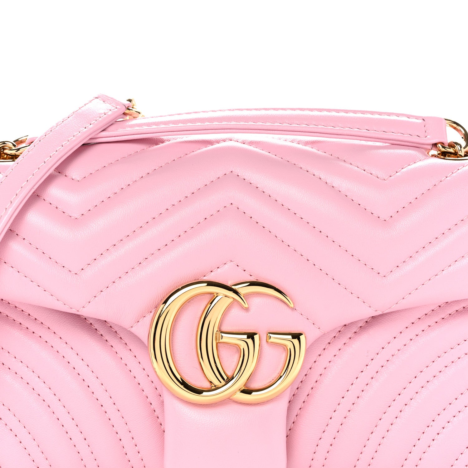 Gucci Lambskin Matelasse Medium GG Marmont Shoulder Bag Light Pink 8 of 13