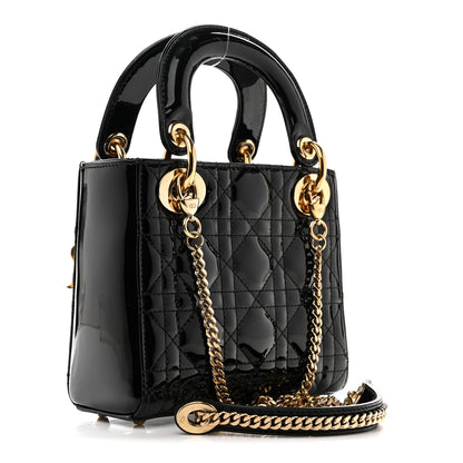 Christian Dior Patent Cannage Mini Lady Dior Black 3 of 13