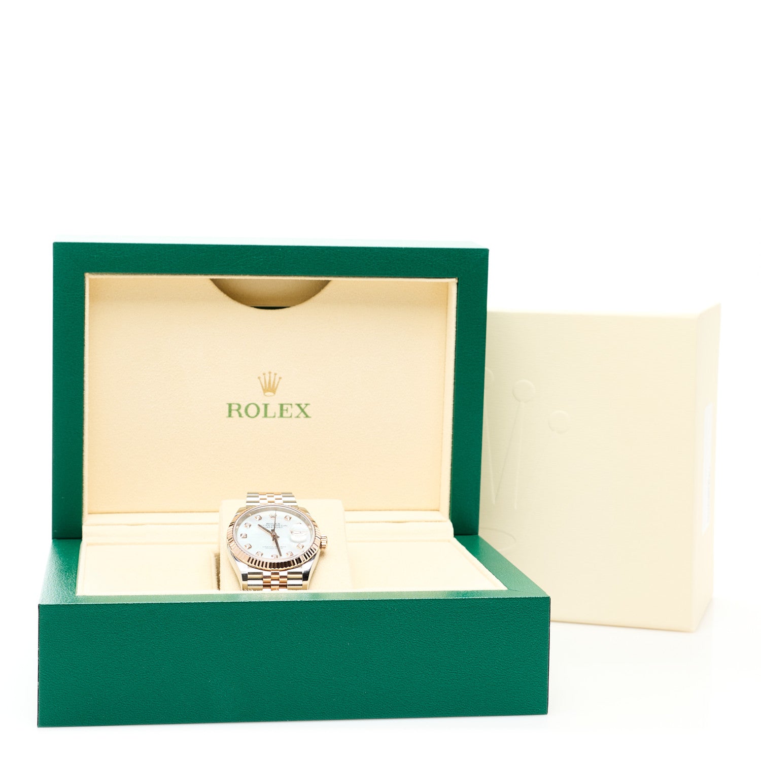 Rolex Stainless Steel 18K Everose Gold Diamond Mother of Pearl 36mm Oyster Perpetual Datejust Watch 126231 5 of 5