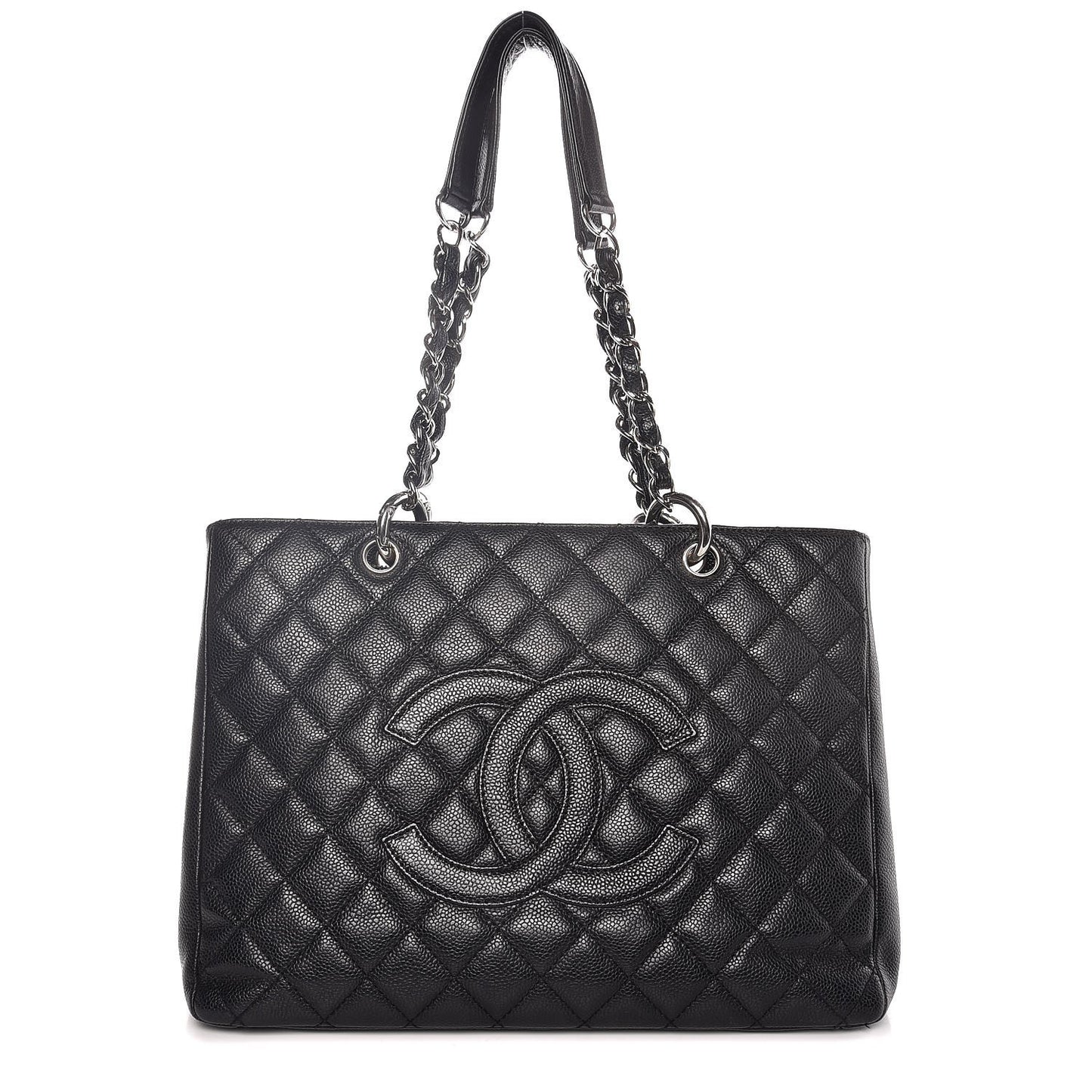 Caviar Quilted Grand Shopping Tote GST Black