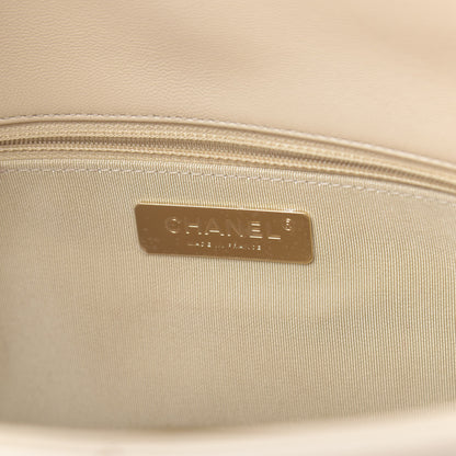 Chanel Goatskin Quilted Large 19 Flap Beige 6 of 11
