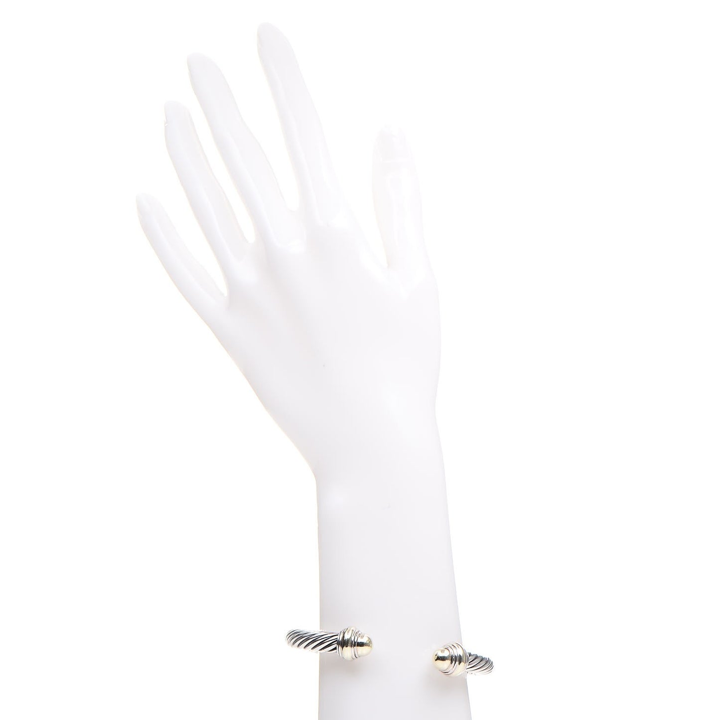 Sterling Silver 14K Yellow Gold 7mm Cable Classics Bracelet